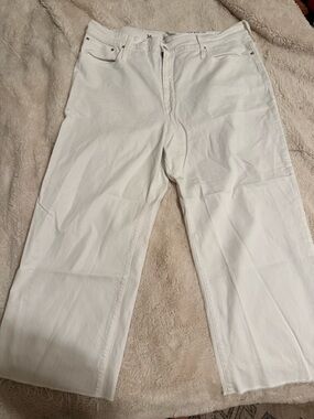 JCrew NWOT White Slim Wide-Leg Jeans // 36 Waist